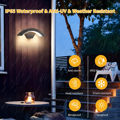 Modern Black Aluminium LED Outdoor Wall Light 
