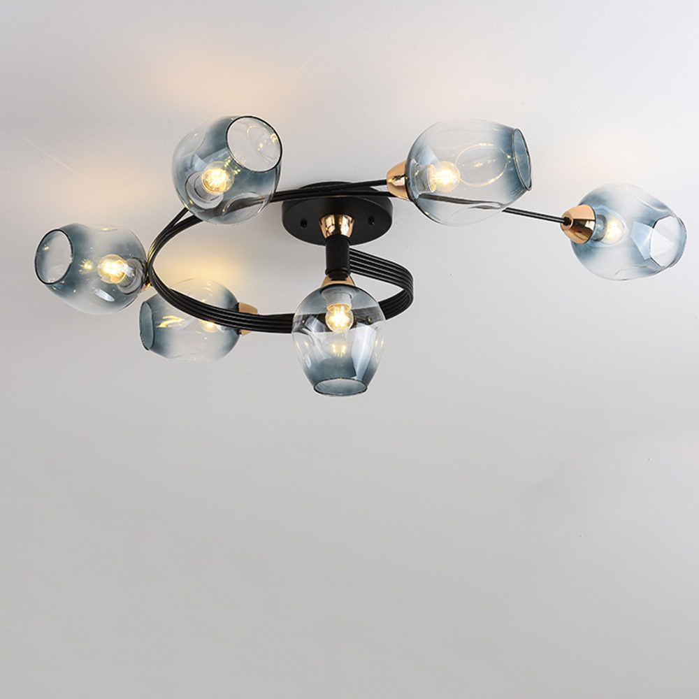 Modern Orbital Glass Bubble Ceiling Light For Living Room