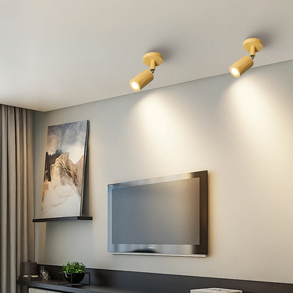 Japanese Minimalist Solid Wood Spotlight for TV Accent Wall