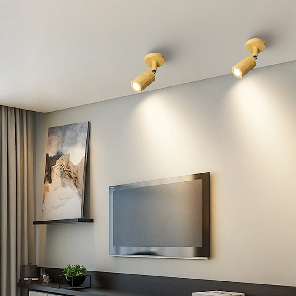 Japanese Minimalist Solid Wood Spotlight for TV Accent Wall