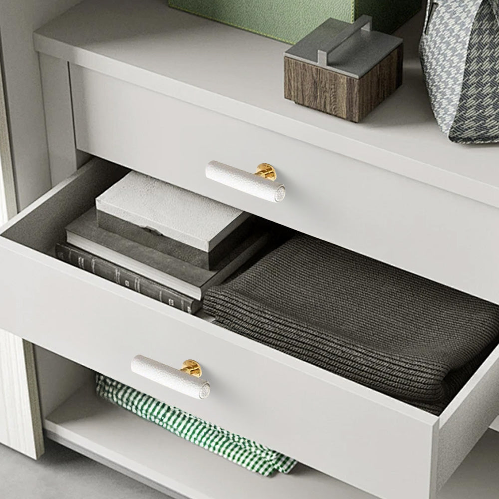 Leather Drawer Pulls Handles Wardrobe Dresser Knobs