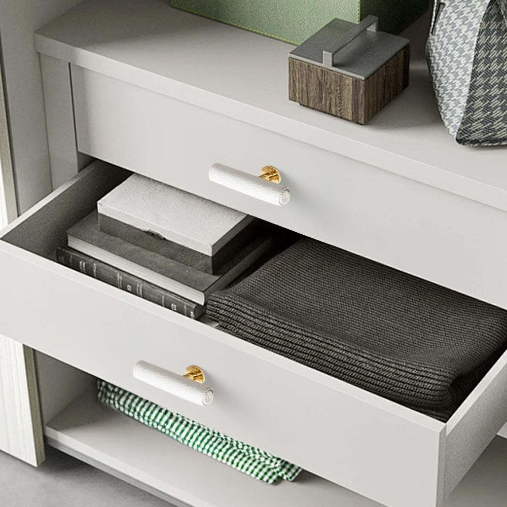 Leather Drawer Pulls Handles Wardrobe Dresser Knobs