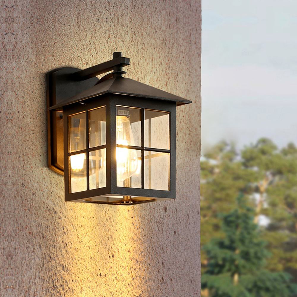 Simple Alessio Black Outdoor Wall Lamp -Homdiy