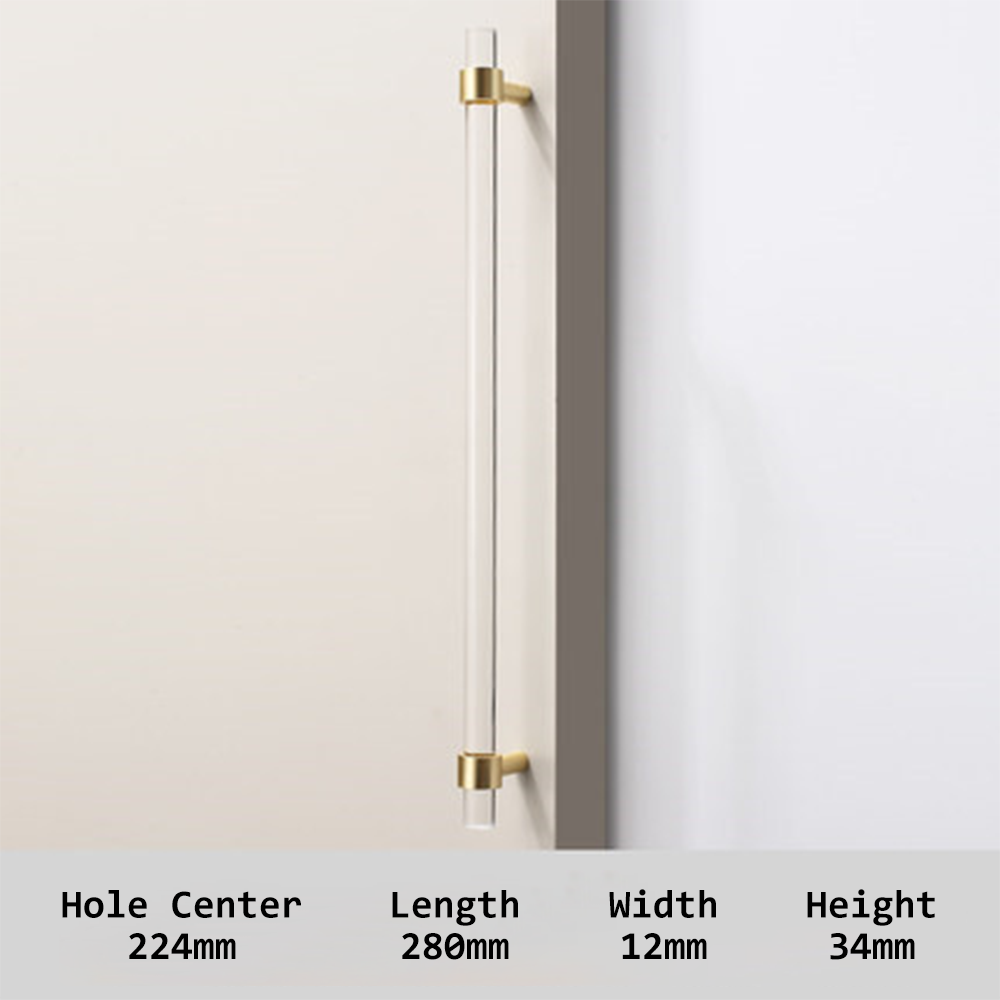 Clear Acrylic Cabinet Pulls Crystal Drawer Knob Pull Dresser Handles -Homdiy