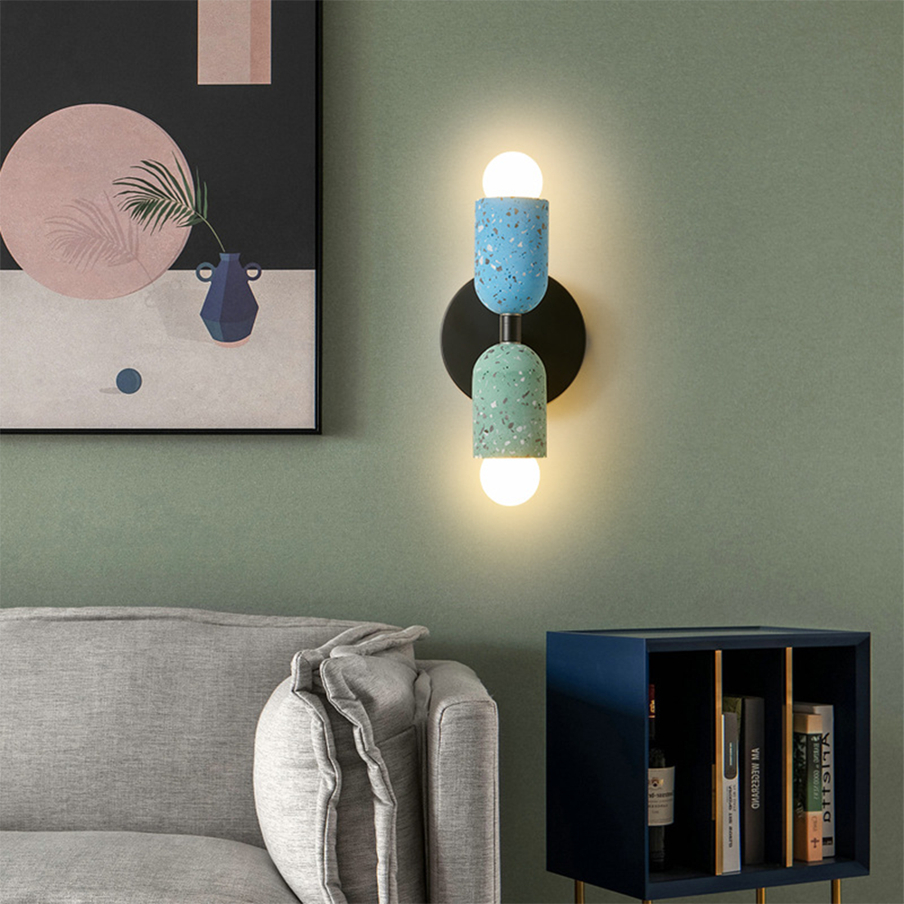 Double Head Cement Lights Creative Home Deco Iron Wall Light -Homdiy