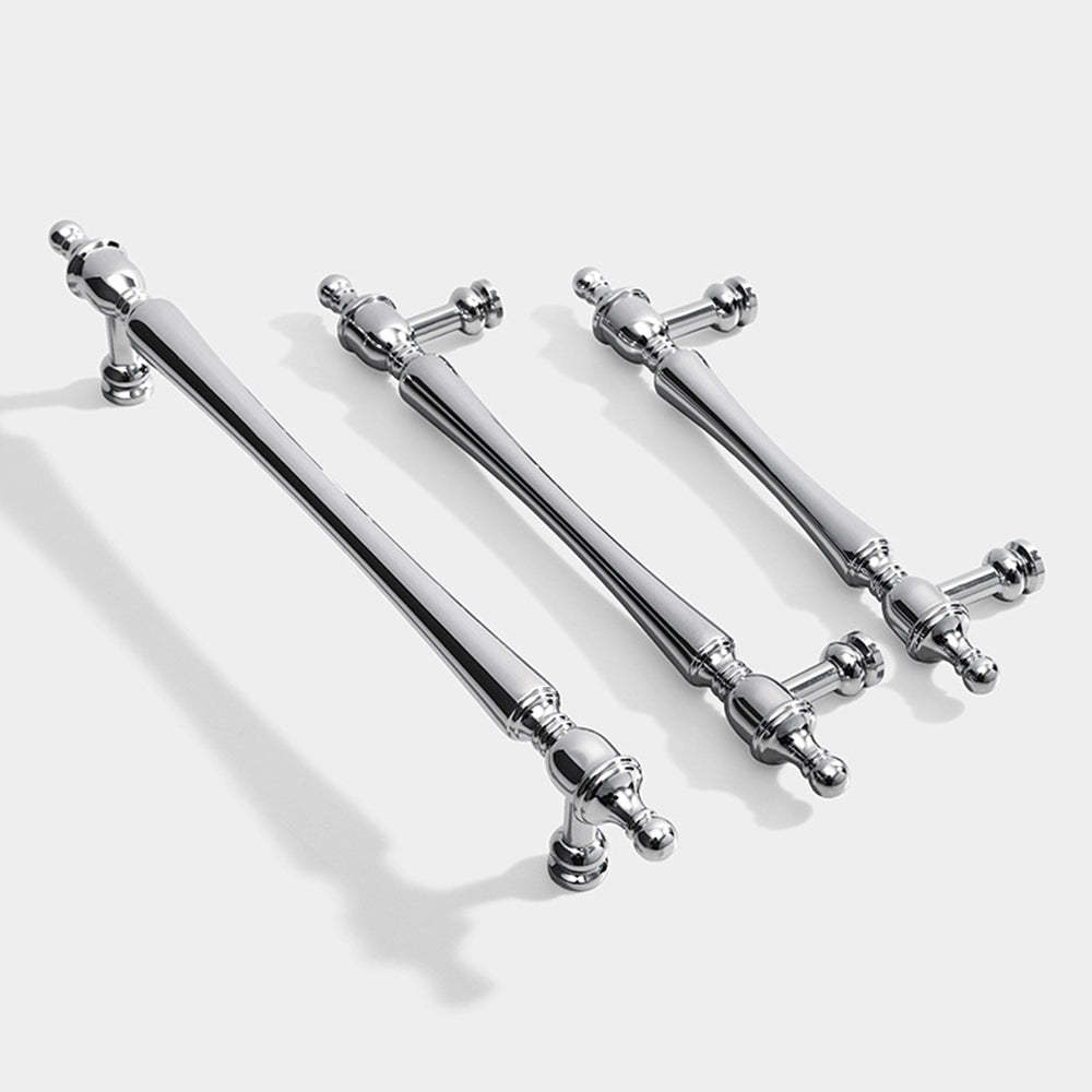 Chrome-Plated Drawer Handle Wardrobe Handle Bright Silver Cabinet Door Handle -Homdiy