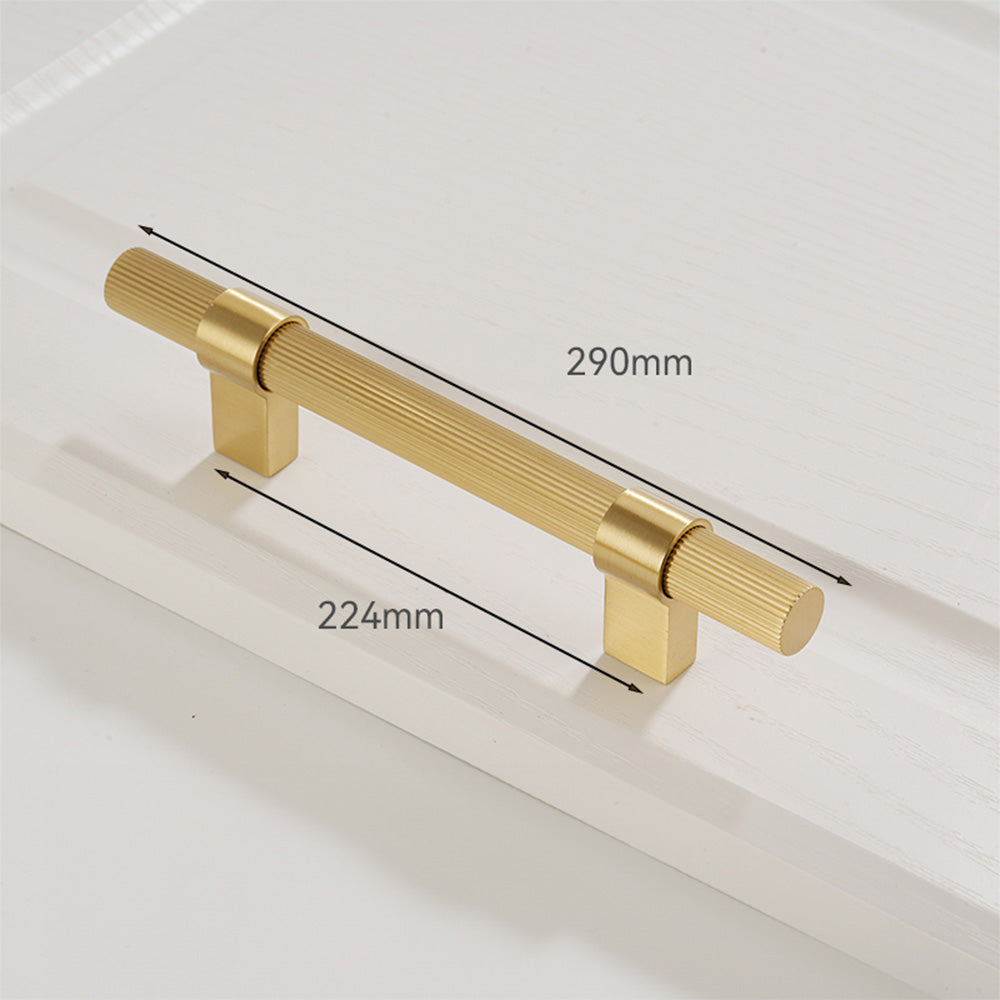 Solid Brass Gold Knurled Hardware Kitchen Cabinet Pulls