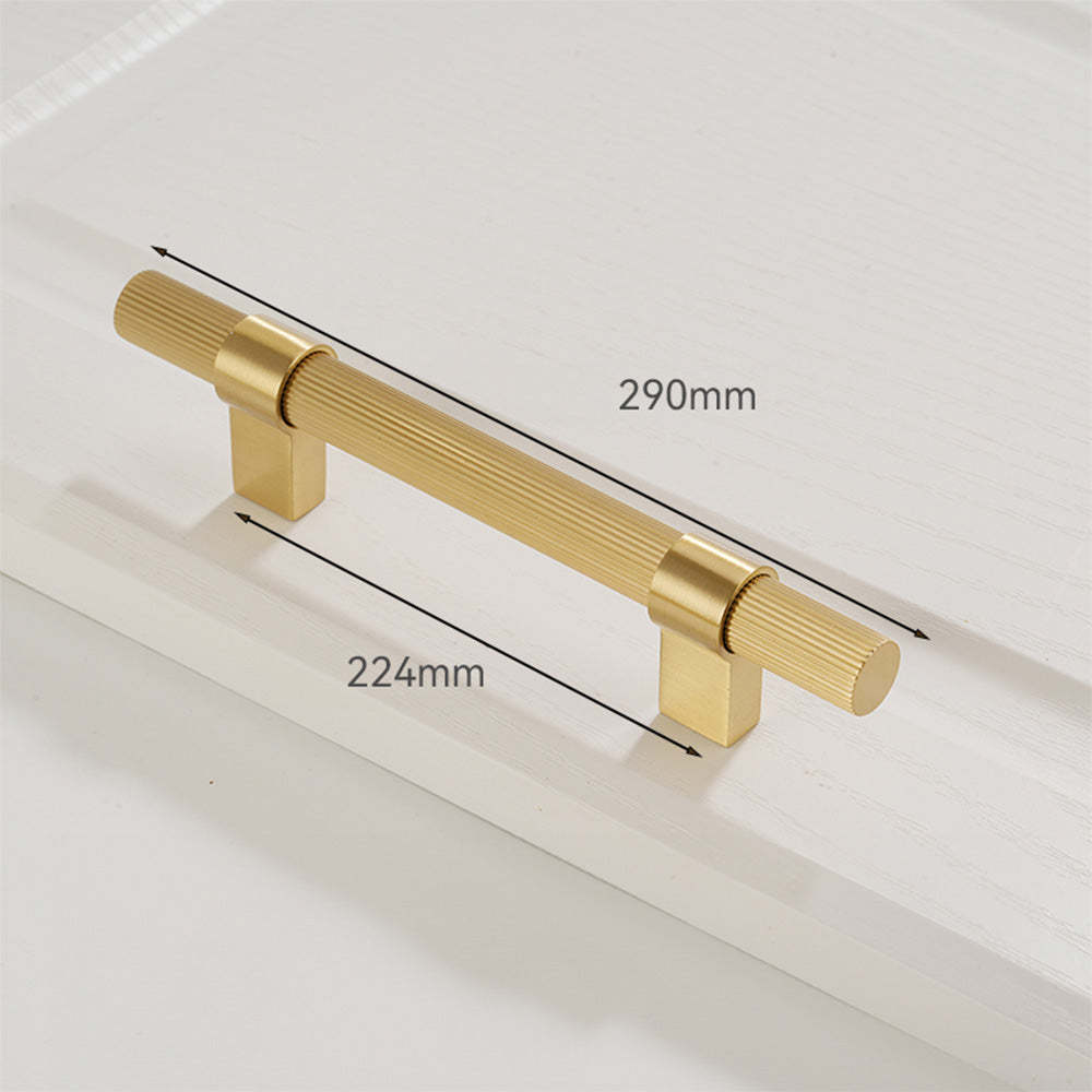Solid Brass Gold Knurled Hardware Kitchen Cabinet Pulls