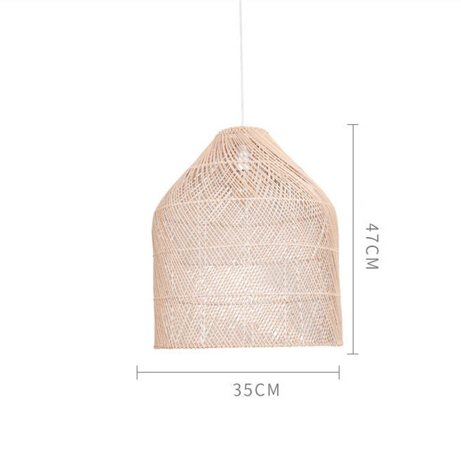 Crafts Wicker Pendant Lamp Natural Rattan Woven Chandelier -Homdiy