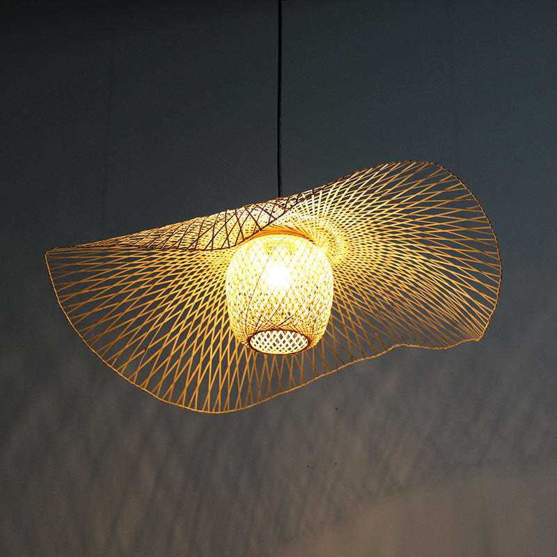 Natural Bamboo Pendant Light -Homdiy