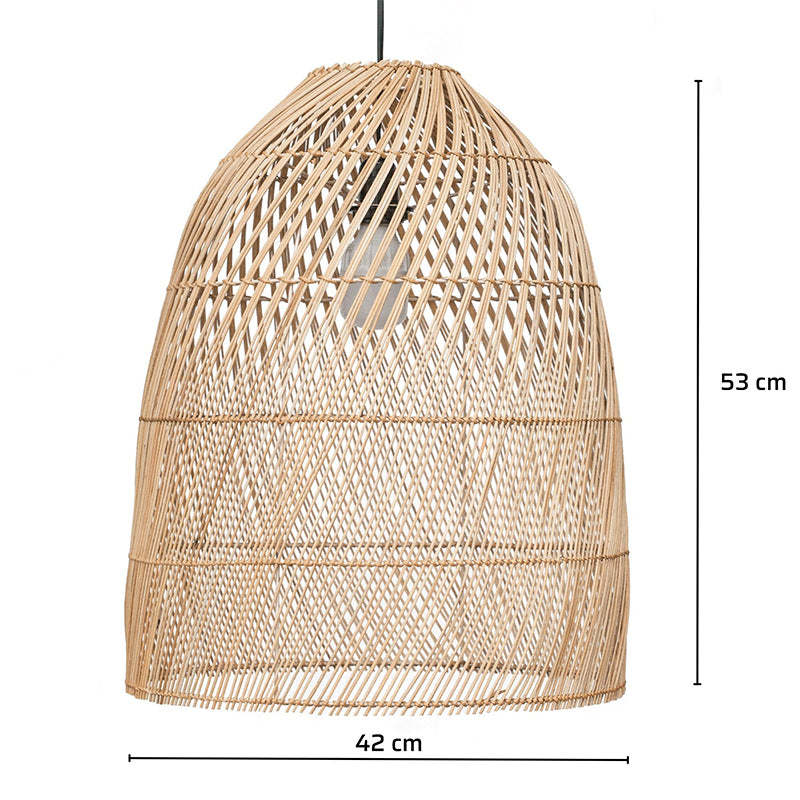 Modern Boho Rattan Pendant Light Weaving Hanging Light Fixture -Homdiy