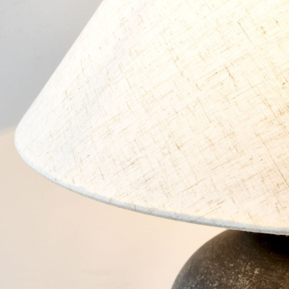 Wabi-sabi Retro White Ceramic Table Lamp Living Room -Homdiy