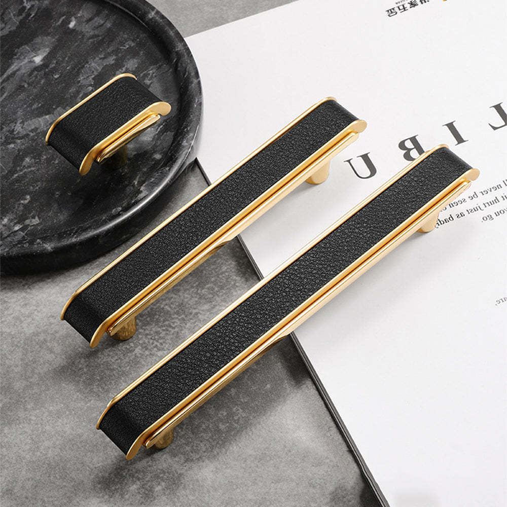 Luxury Leather Pattern Cabinet Pulls -Homdiy