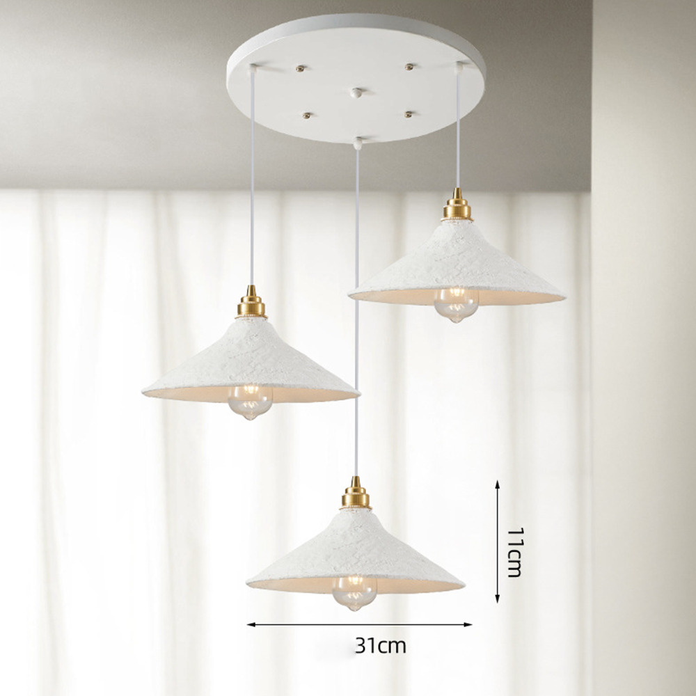 Nordic Wabi-Sabi Style Pendant Lights Cream Iron Lamps -Homdiy