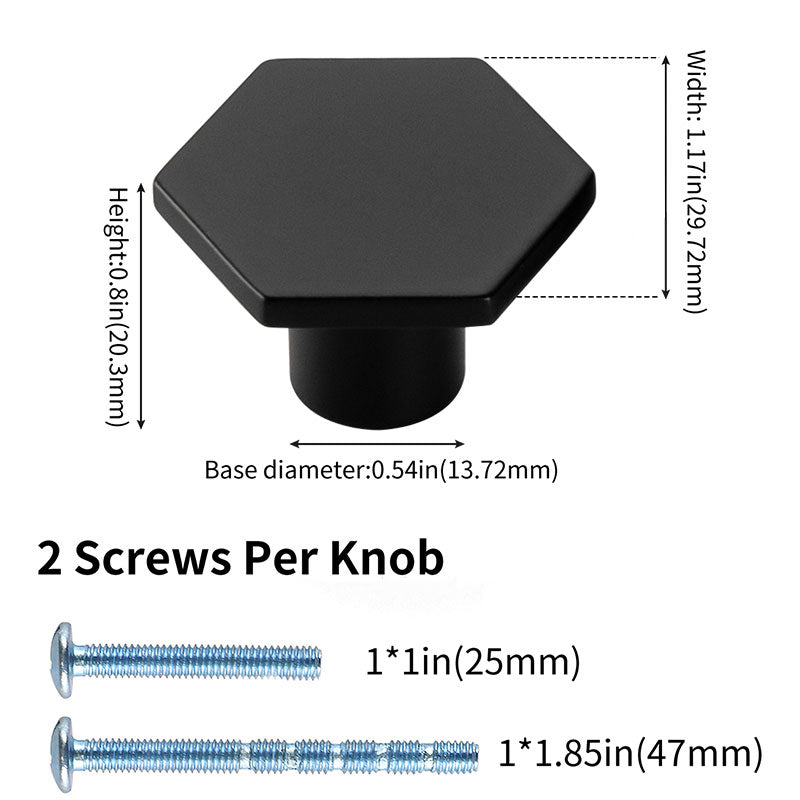 15 Pack Modern Black Drawer Knobs Hexagonal Cabinet Knobs