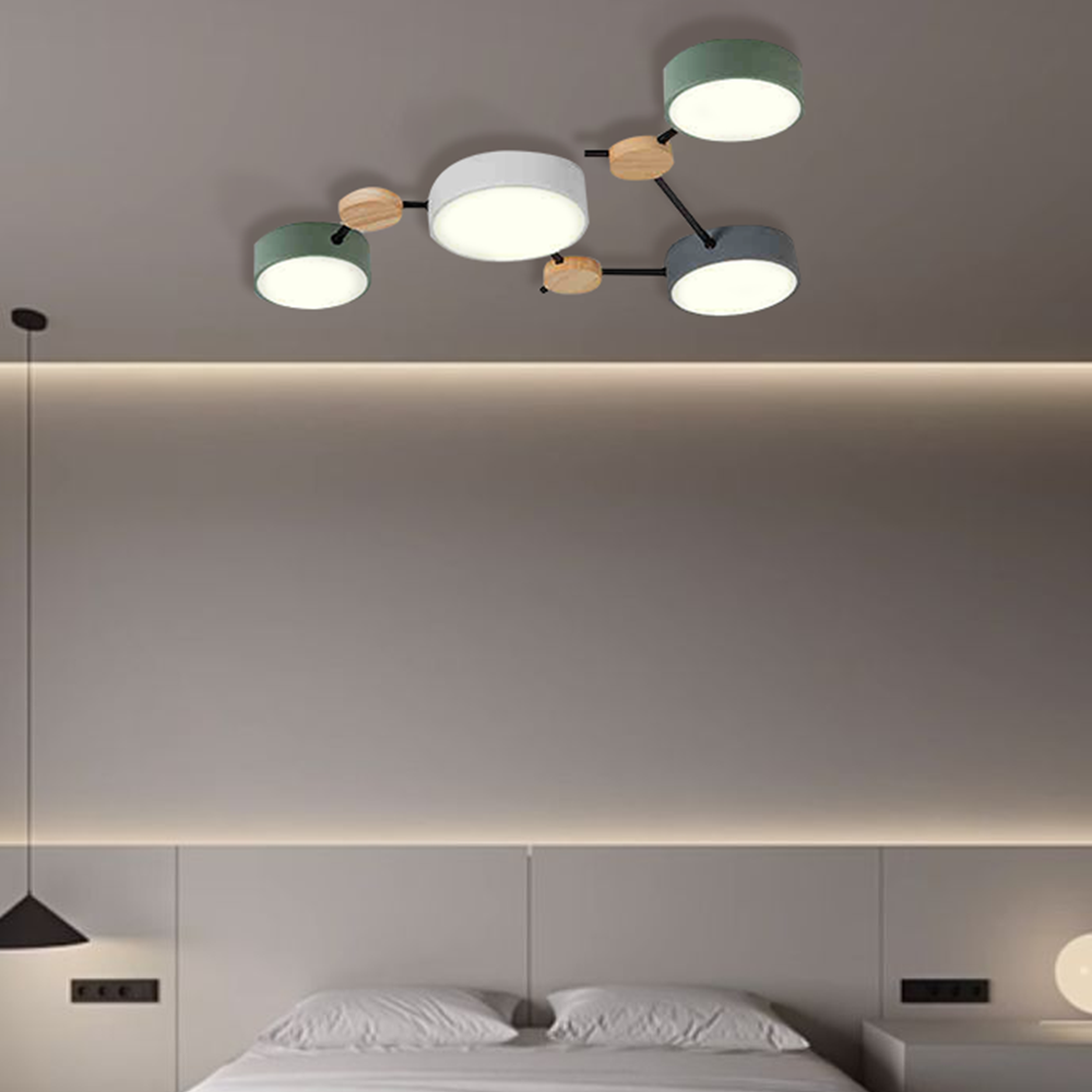 Modern Branch Multi-Head Iron LED Ceiling Light for Bedroom