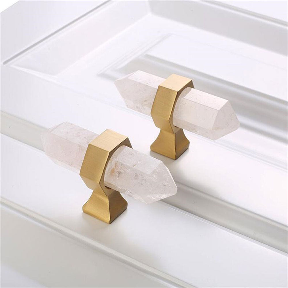  Luxury Natural Crystal Cabinet Handles And Wardrobe T Bar Knobs