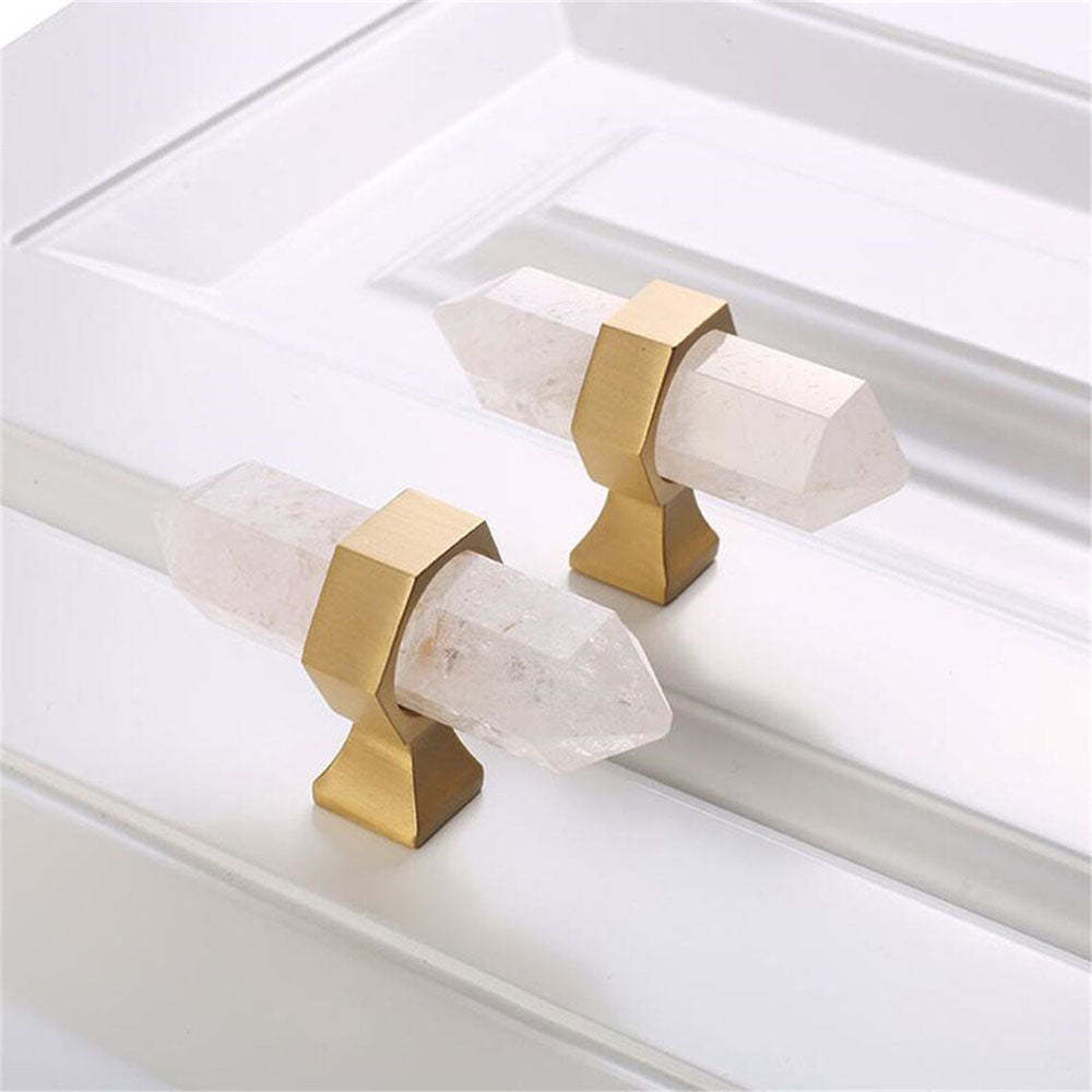  Luxury Natural Crystal Cabinet Handles And Wardrobe T Bar Knobs