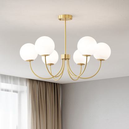 Bubb White Glass Marshmallow Chandelier