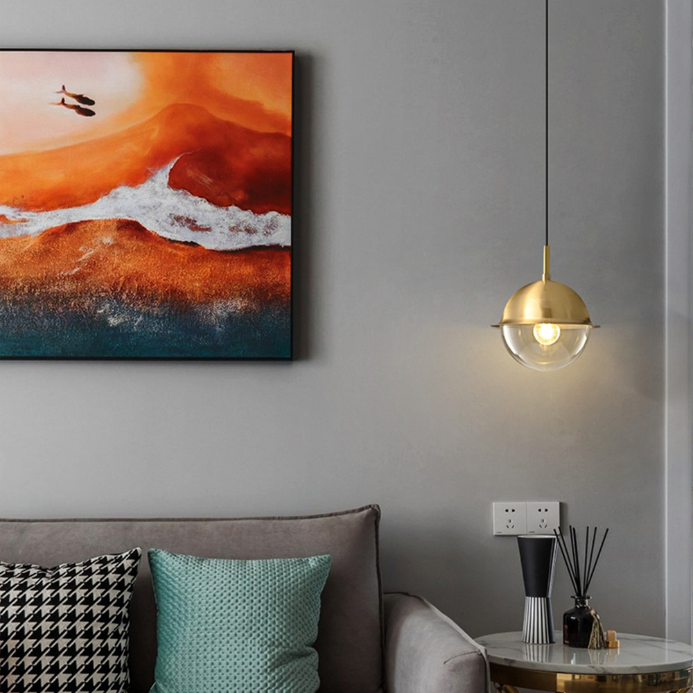 Simple Luxury Copper Glass Pendant Light -Homdiy