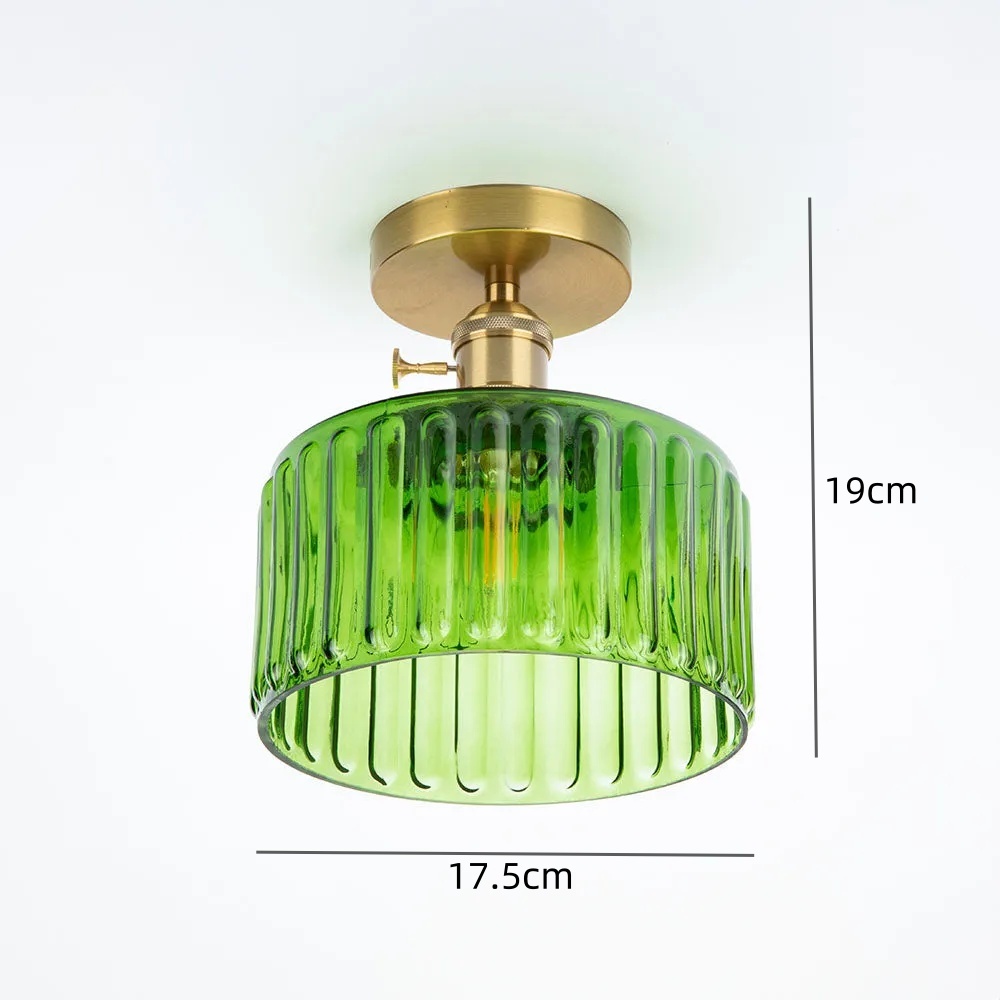 Vintage Green Glass Ceiling Light