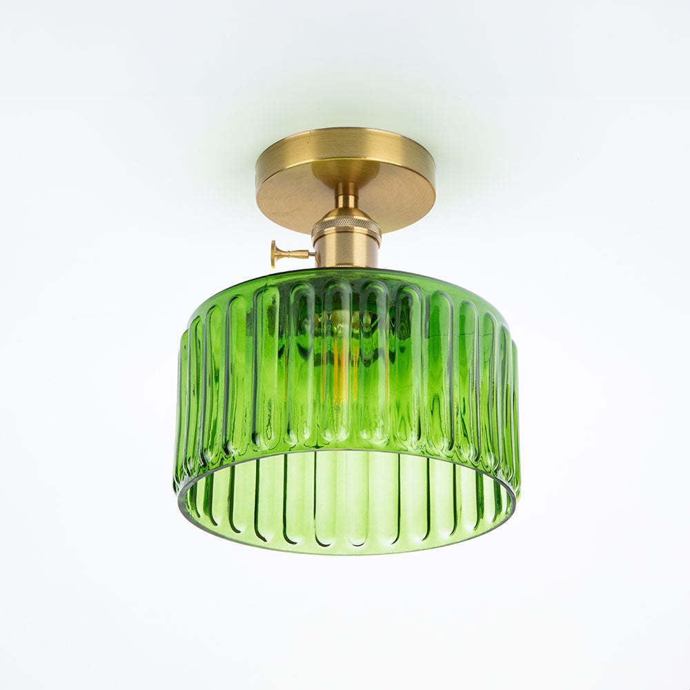Vintage Green Glass Ceiling Light