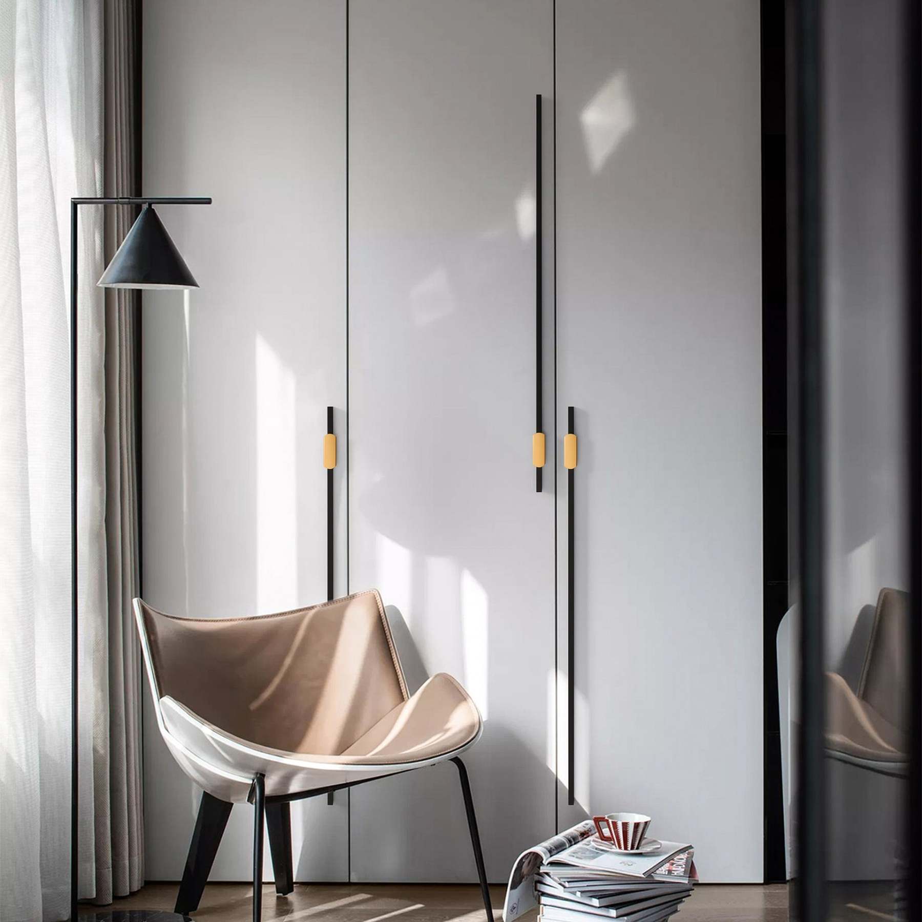 Aluminum Decorative Cabinet Pull Closet Door Hardware Handles for Furniture Cabinet -Homdiy