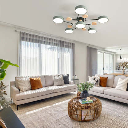 Branched Modern Iron LED Living Room Ceiling Light