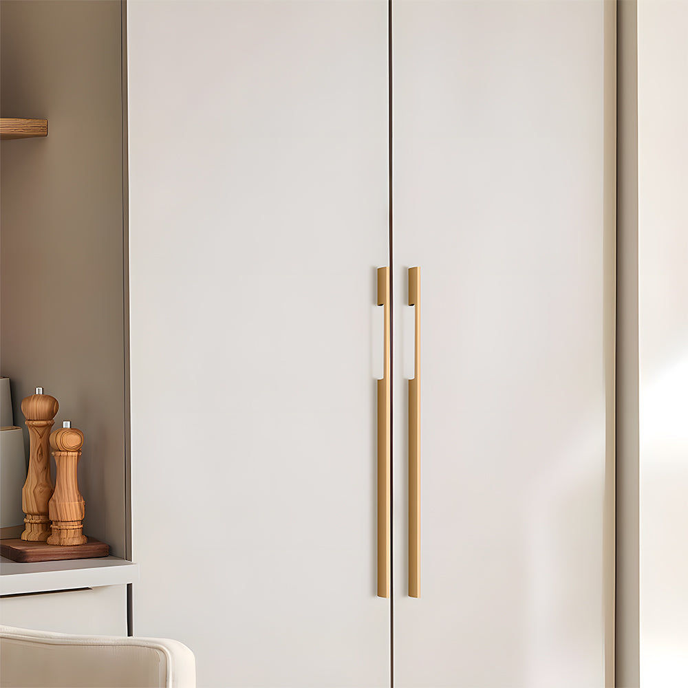 Solid Aluminum Alloy Modern Slimline Gold Cabinet and Drawer Handles