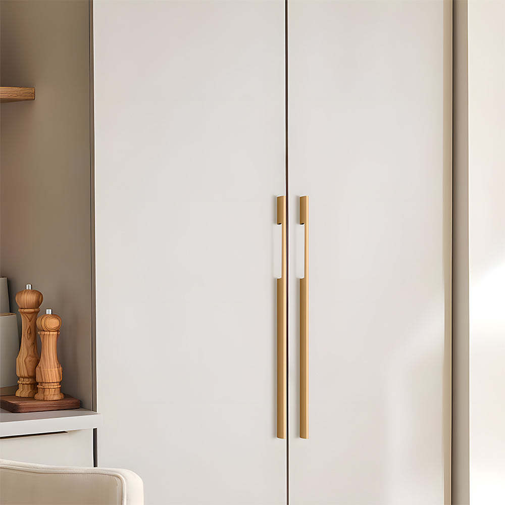 Solid Aluminum Alloy Modern Slimline Gold Cabinet and Drawer Handles
