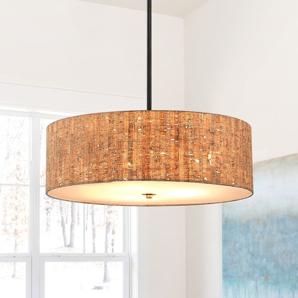 Vintage Minimalist Drum Acrylic Rod Pendant Light