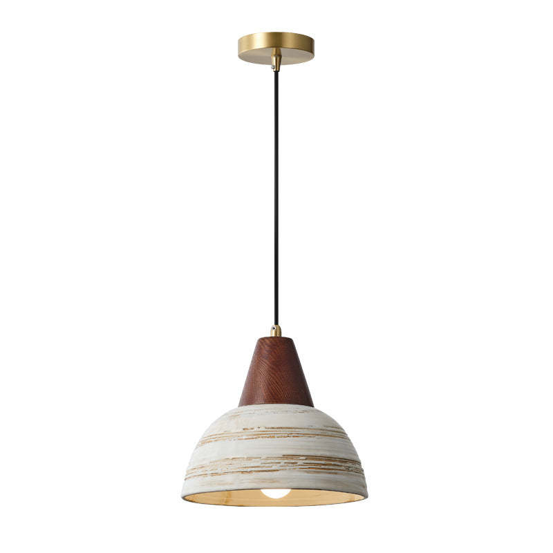 Vintage Walnut Ceramic Pendant Lamp -Homdiy