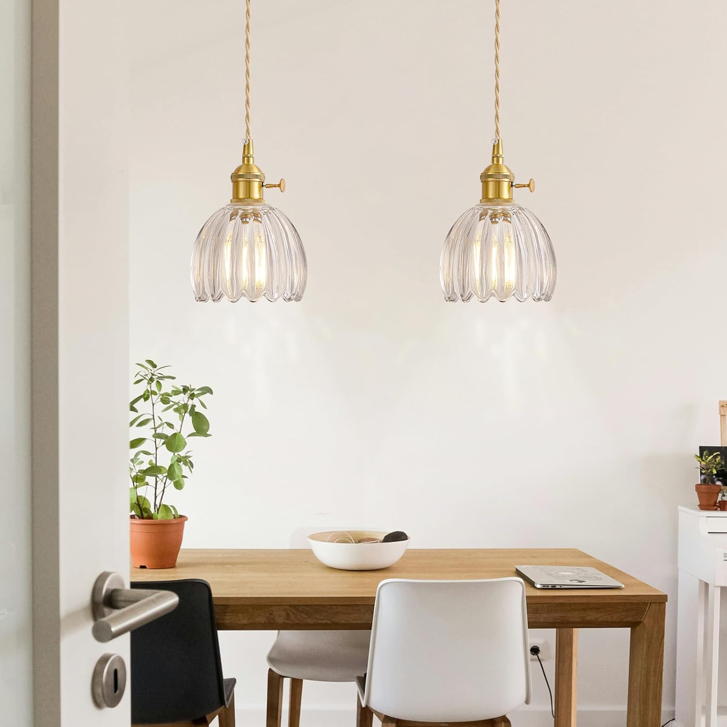 Retro Flower Glass Pendant Light