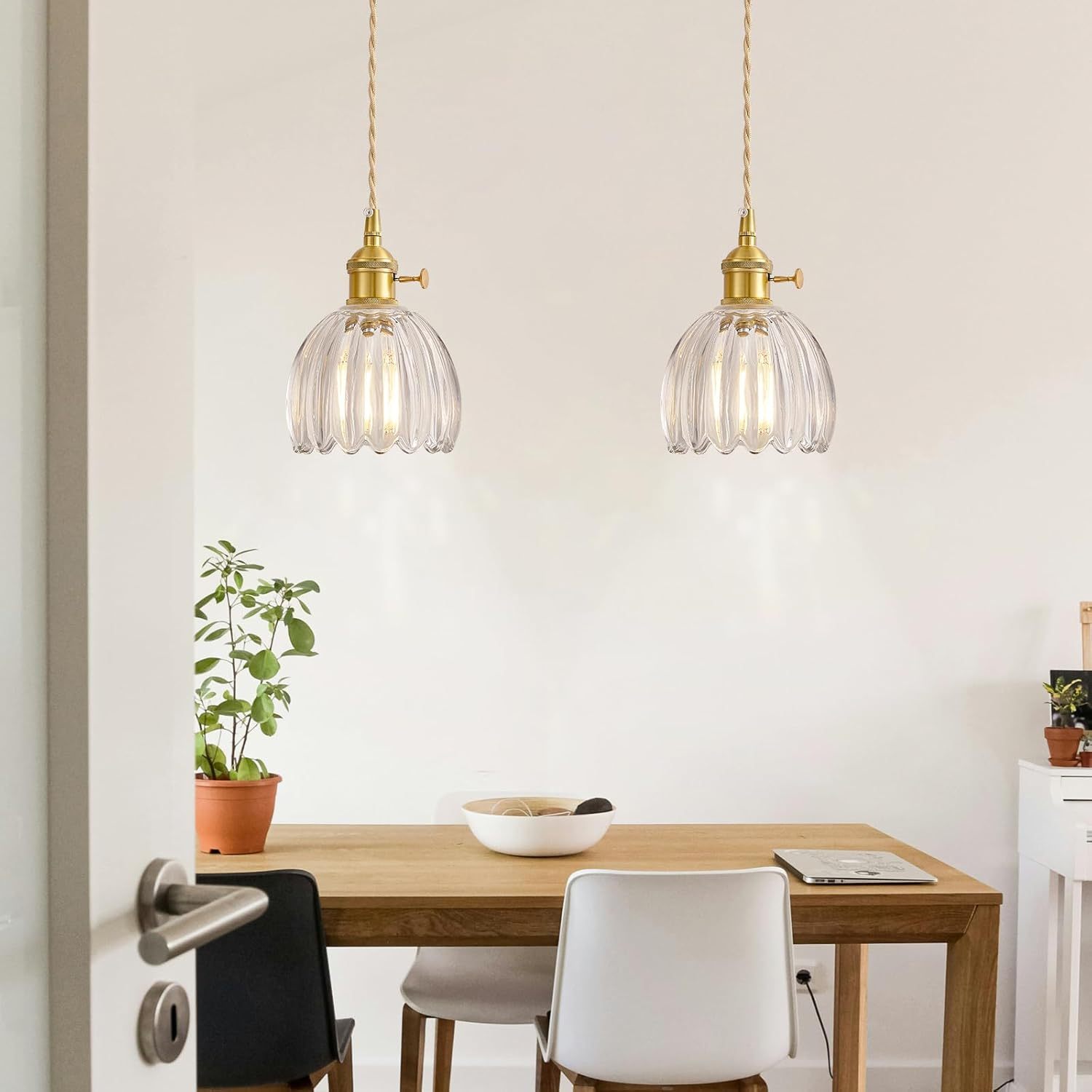 Retro Flower Glass Pendant Light