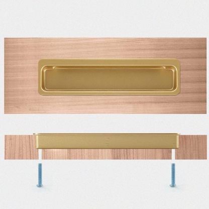 Modern Slotted Recessed Concealed Sliding Door Cabinet Handles