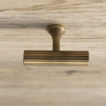 Linear Knurled Solid Brass Cabinet Handles and Knobs