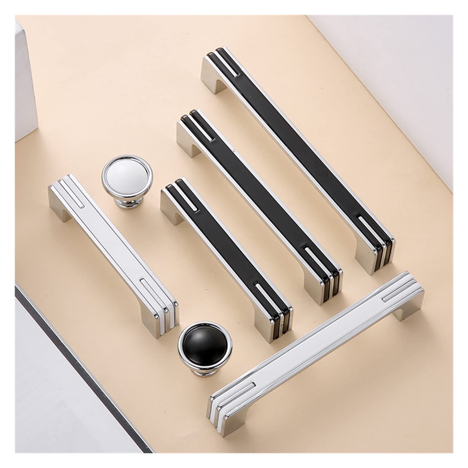 Modern Unique Black Chrome Kitchen Cabinet Handles