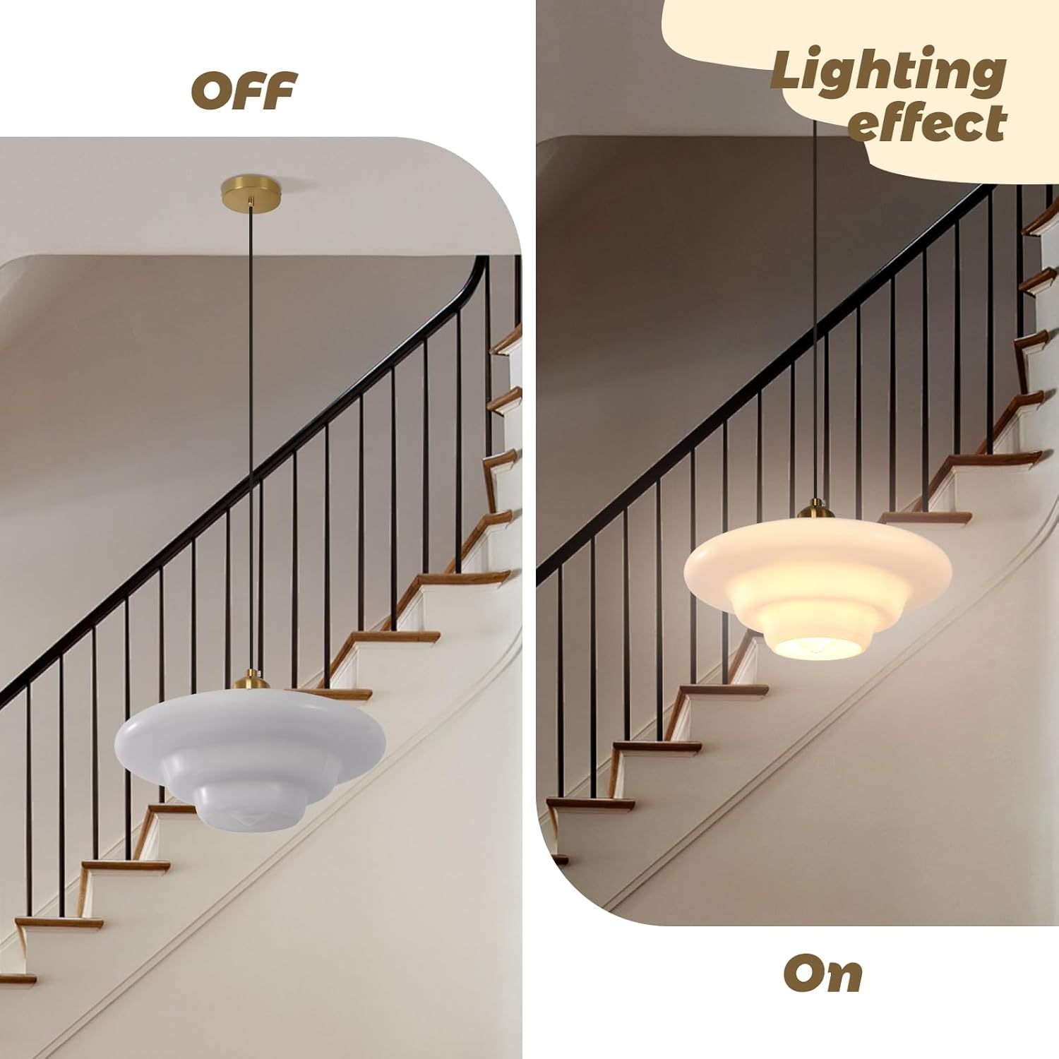 Mid Century Art Milk White Glass Pendant Light