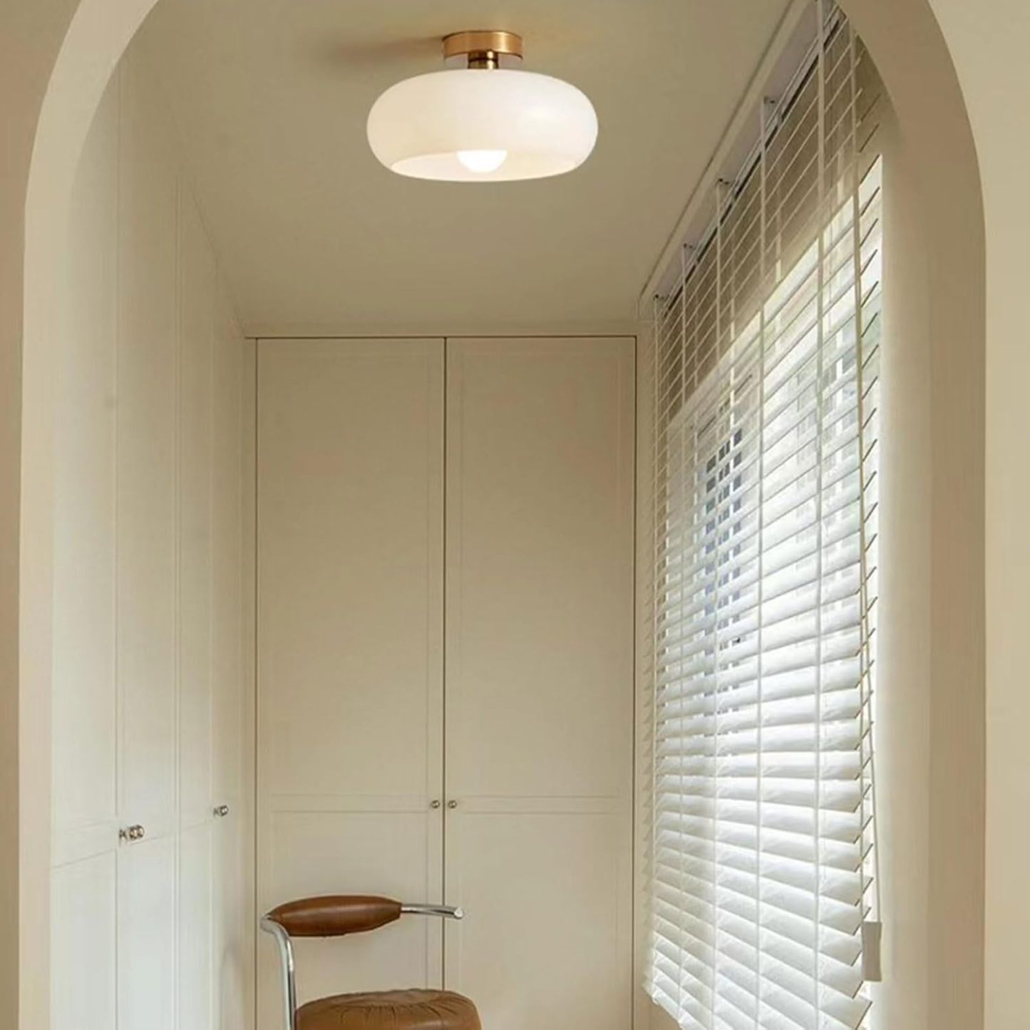 Retro Round Glass Shade Ceiling Light