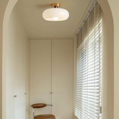 Retro Round Glass Shade Ceiling Light