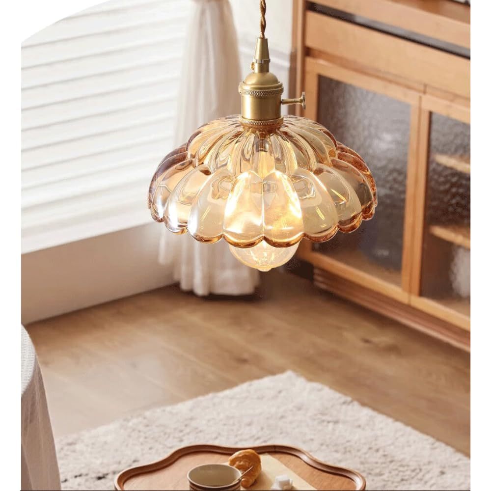 Vintage Clear Petal Glass Pendant Light -Homdiy