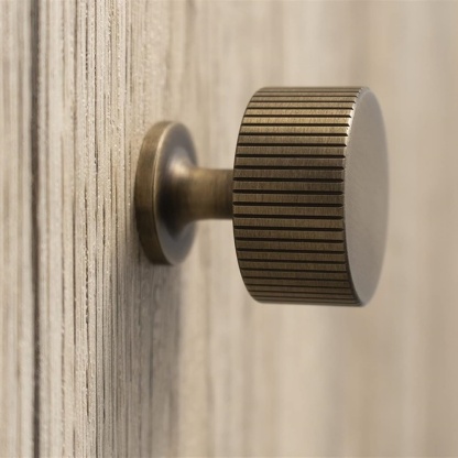 Linear Knurled Solid Brass Cabinet Handles and Knobs