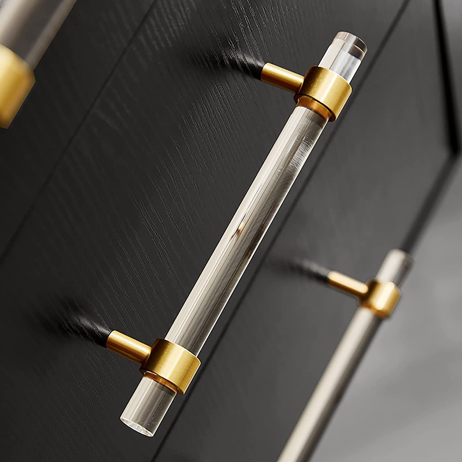 Clear Acrylic Cabinet Pulls Crystal Drawer Knob Pull Dresser Handles -Homdiy