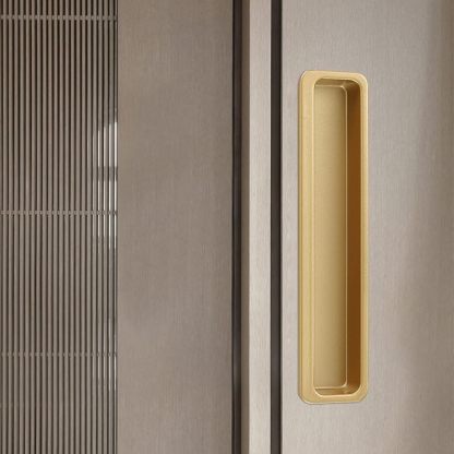 Modern Slotted Recessed Concealed Sliding Door Cabinet Handles