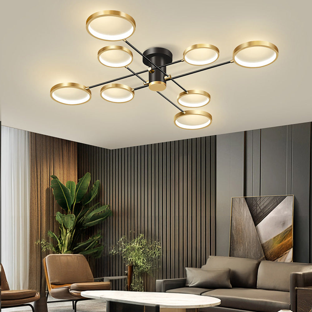 Modern Multi-Ring LED Ceiling Light for Living Room