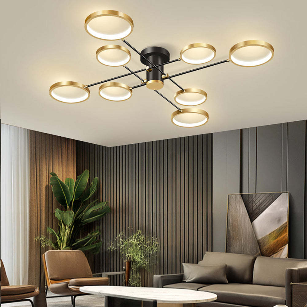 Modern Multi-Ring LED Ceiling Light for Living Room