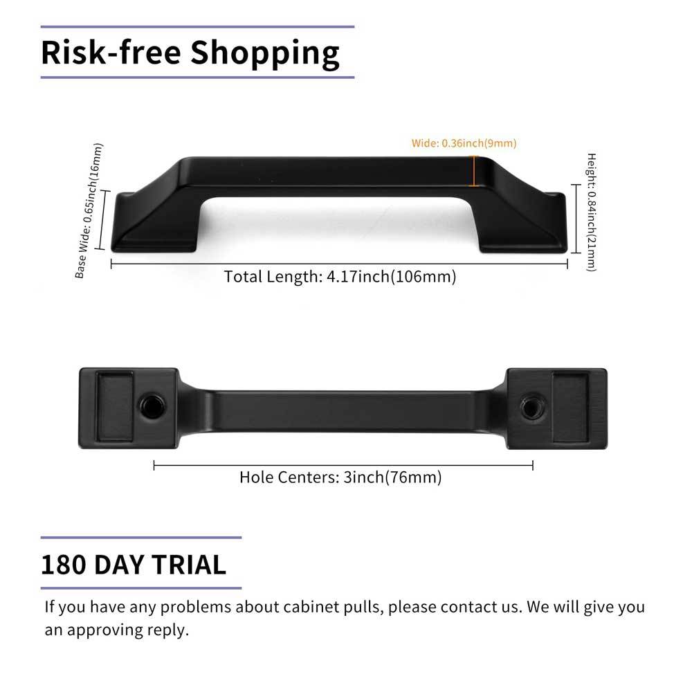 10 Pack Matte Black Drawer Pulls Black Dresser Pulls Kitchen Square Cabinet Handles -Homdiy