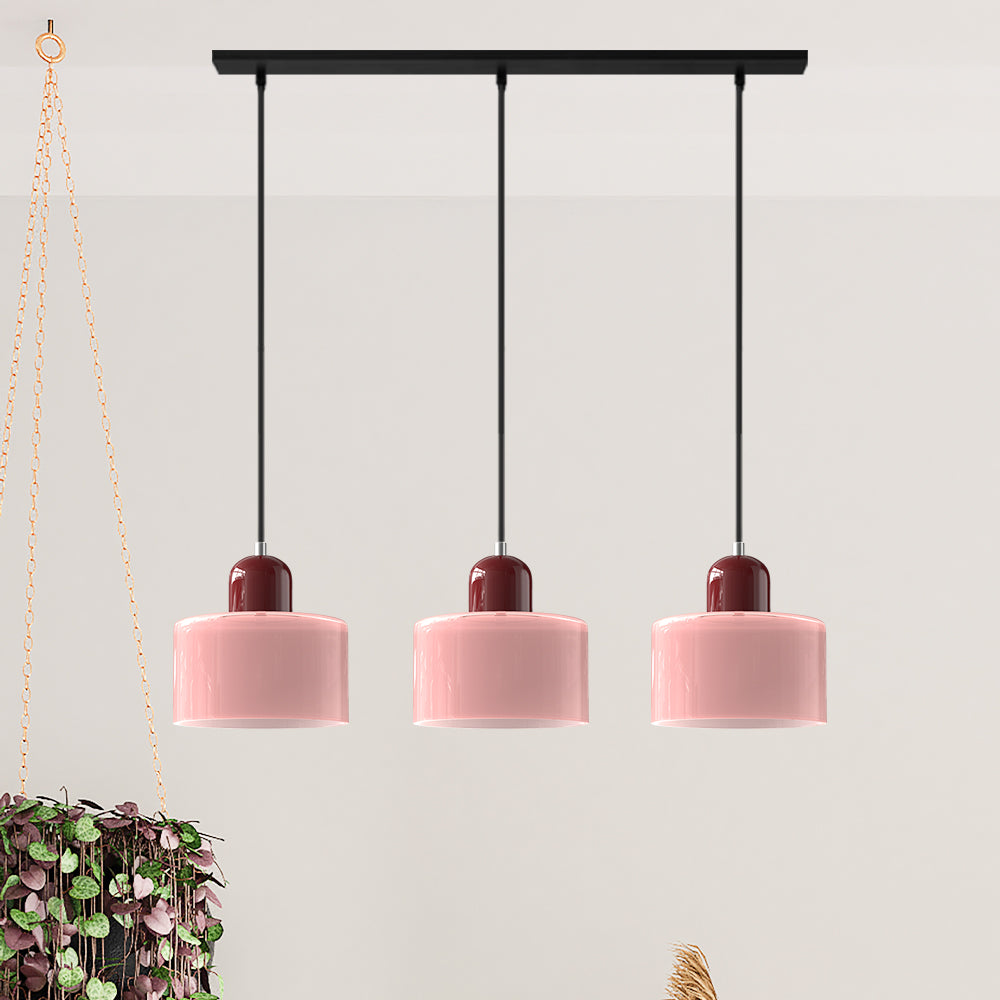 Contemporary 3-Heads Glass Pendant Light For Kitchen