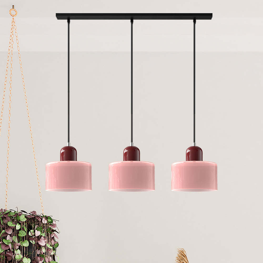 Contemporary 3-Heads Glass Pendant Light For Kitchen