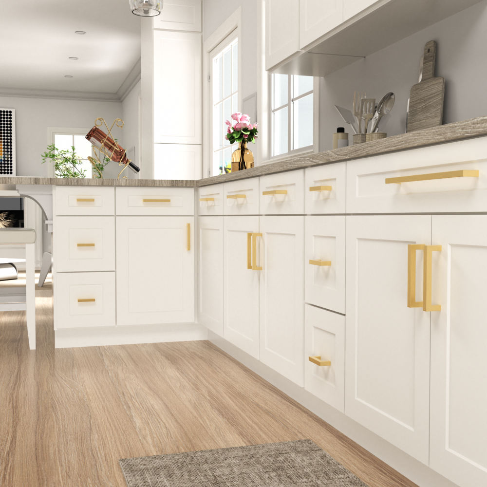 15 Pack Modern Gold Cabinet Pulls Square Drawer Pulls -Homdiy